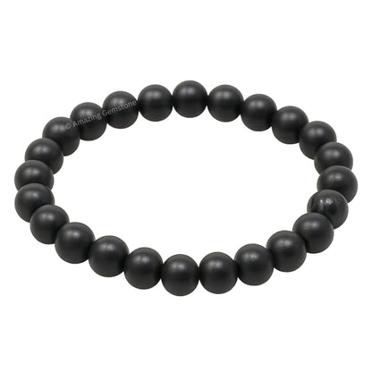Amazing Gemstone Crystal Bracelet for Women Men's Gifts - Protection Healing Crystal Bracelet - 8mm Gemstone Beaded Stretchable Bracelet Pulseras Para Hombres Mujer Stocking Stuffers Mothers Day Gift (Shungite)