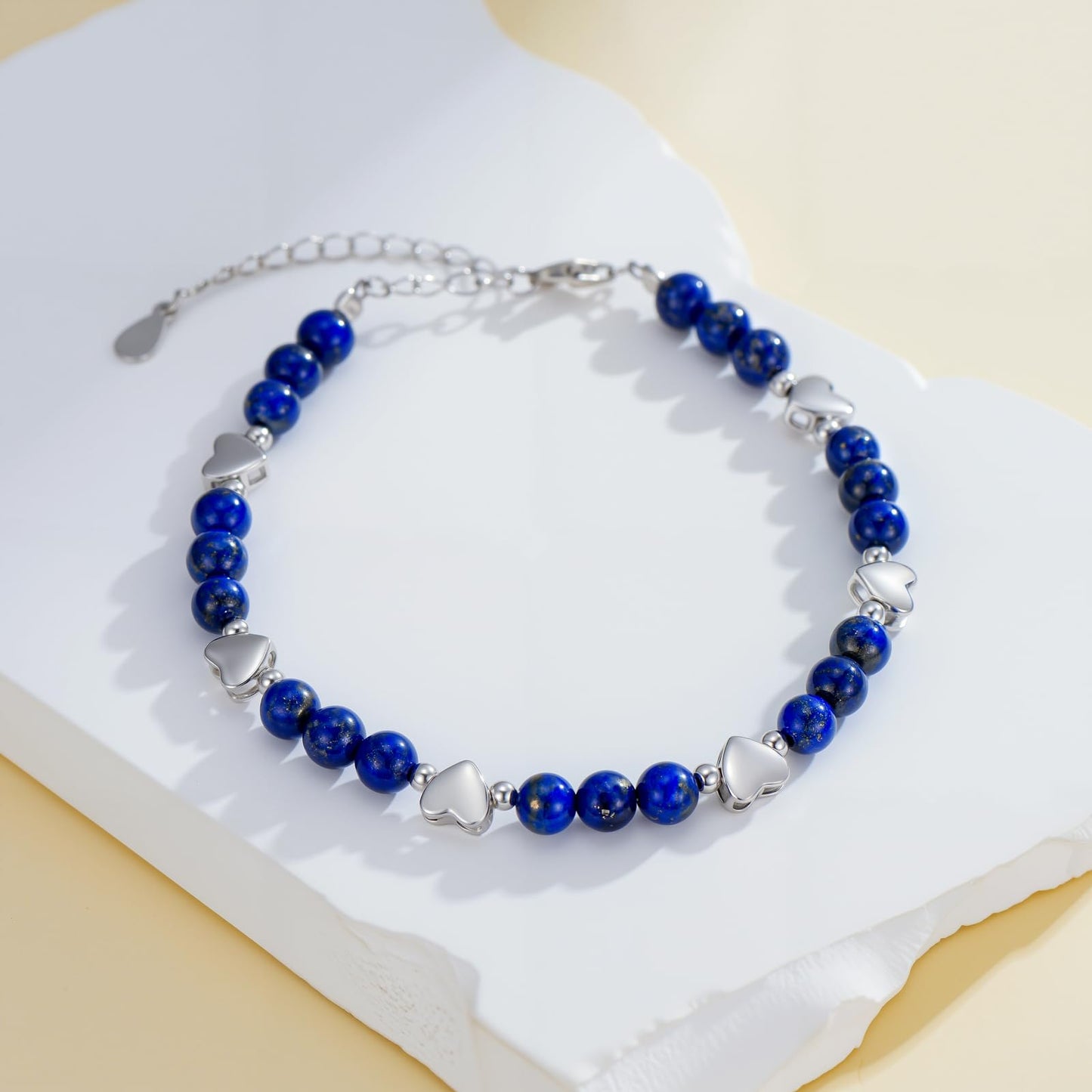 BETHZA Natural Lapis Lazuli Bracelet for Women Blue Lapis Link Adjustable Bracelets Boho Jewelry Gift for Wife