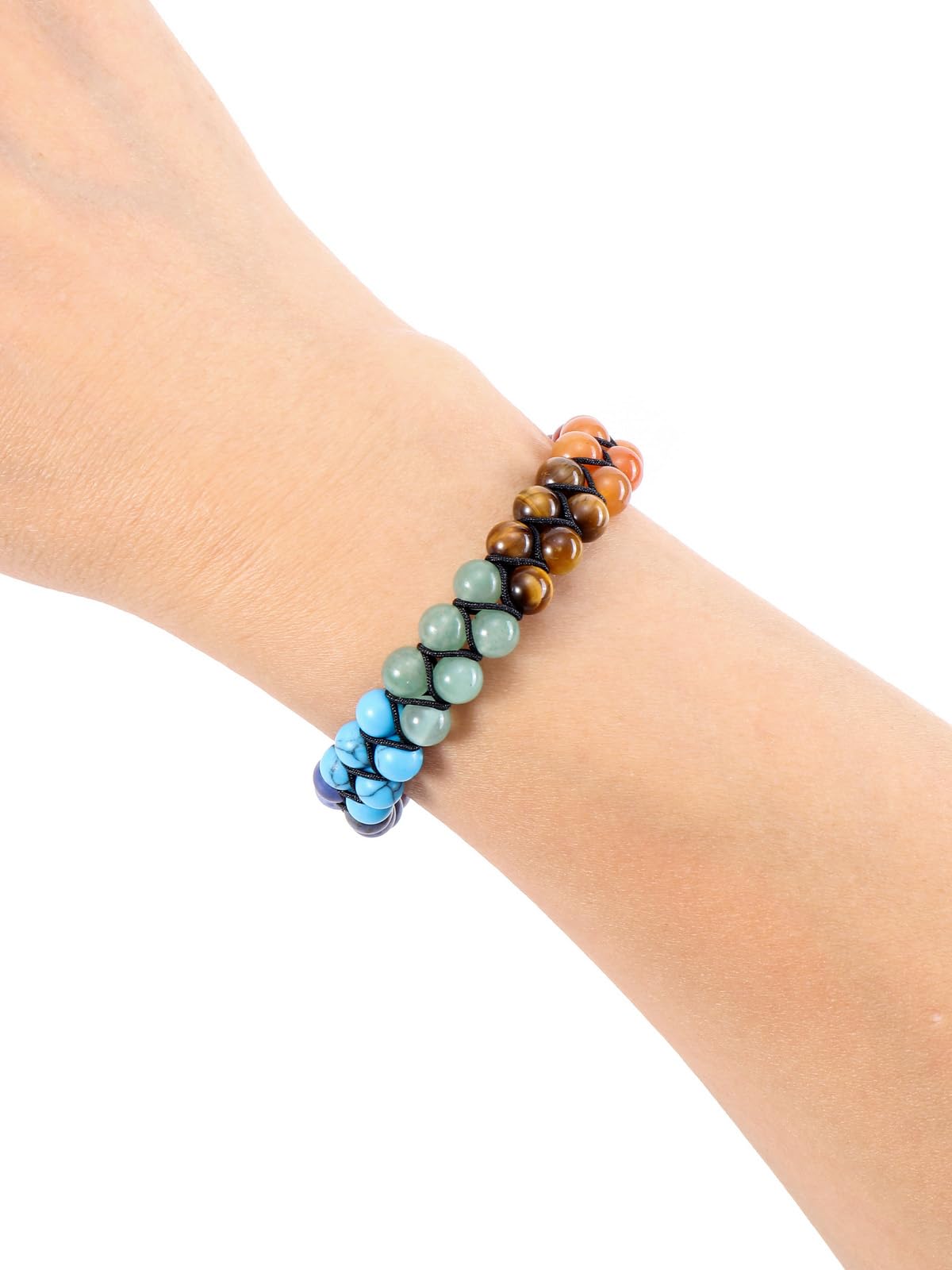 MANIFO 7 Chakra Healing Crystals Bracelet Womens Reiki Stone Rope Braided Gemstone Bracelets with Life Tree Charm Christmas Gift