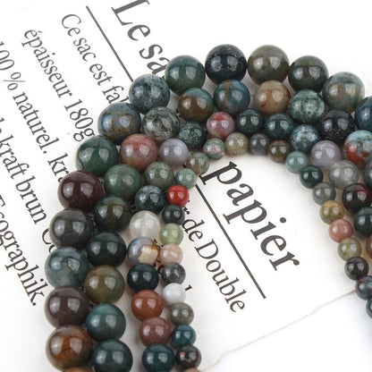 About 45pcs 8mm Natural Stone Beads Indian Agate Beads Energy Crystal Healing Power Gemstone for Jewelry Making, DIY Bracelet Necklace