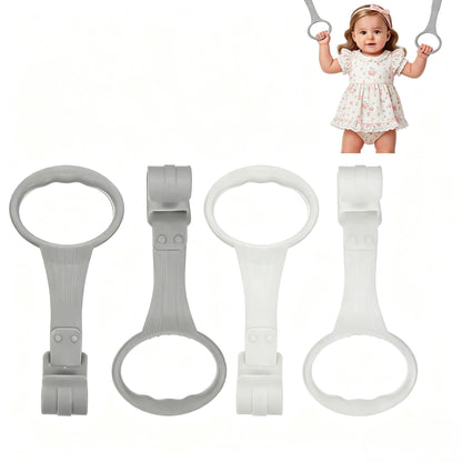4Pcs Baby Playpen Pull up Rings,Pull up Rings for Playpen Baby Walking Exercise Assistant Tools for Infant Toddler Practice (2 Gray & 2 White)