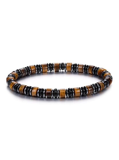 Top Plaza Triple Protection Bracelet for Men Tiger Eye Black Obsidian Hematite Bracelet Natural Handmade Gemstone Beaded Bracelets Balance Meditation Jewelry Christmas Gifts
