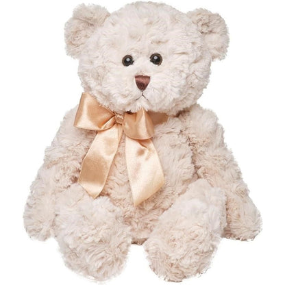 Bearington Huggles Creamy White Teddy Bear Stuffed Animal Toy - 16" Soft-Fur Teddy Bear Plushies with Satin Bow - Cuddly Stuffed Bears Plush Gift for Birthday, Anniversary, Holiday, or Graduation