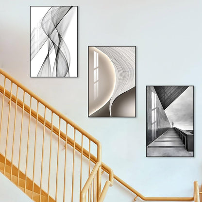 SUCSACEK Decorative Wall Art Prints 3 Panels Abstract Painting for Living Room, Bedroom, Dining Room, Kitchen, Bathroom, Office, Home Decor (Gray)