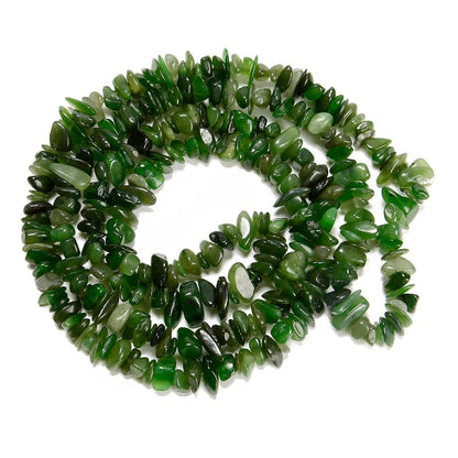 jodaying 7-8mm Natural Green Canada Jade Gemstone Chips Healing Gravel Bracelets Necklace Kit Irregular Tumble Stone Beads DIY Crafts Design Jewelry Making 32"