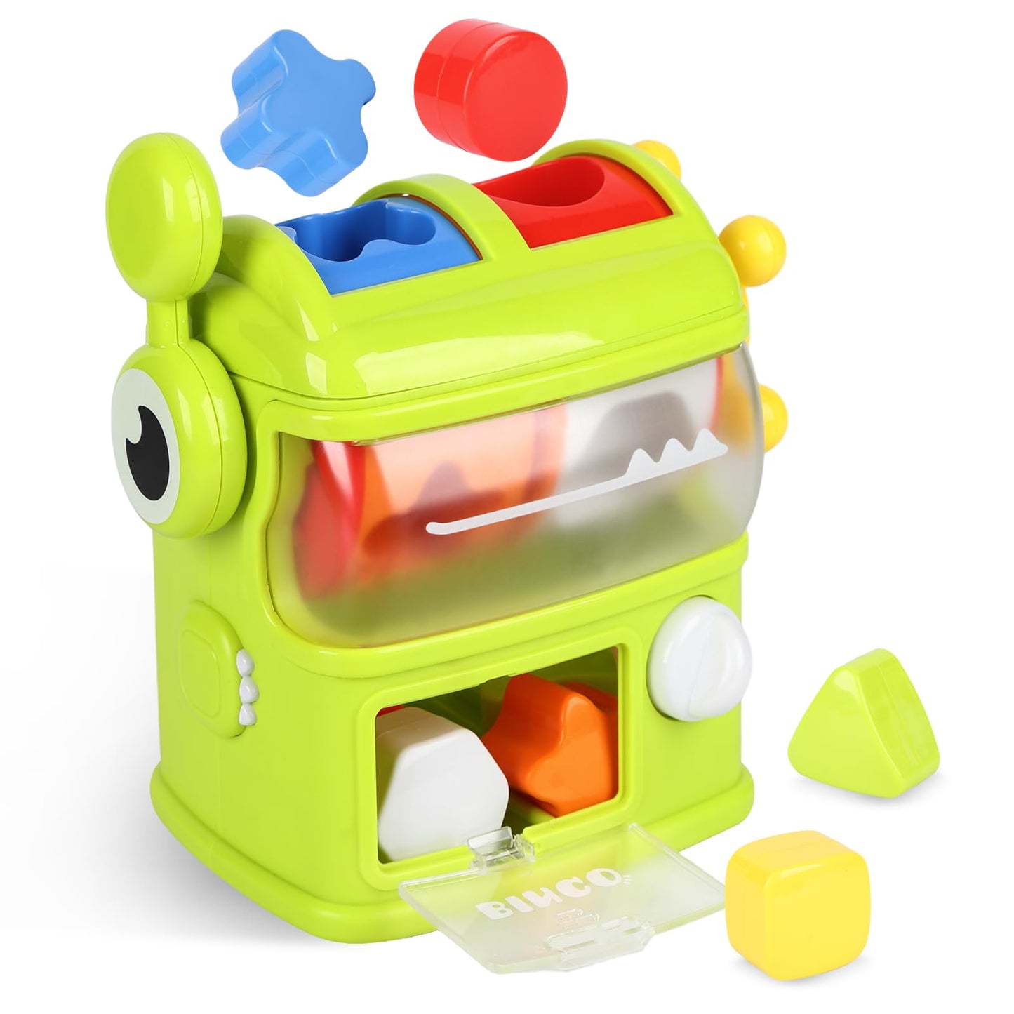 Haoshoon Montessori Baby Toys Eating The Shapes, Interactive Shape Sorter Toys for Toddlers, Fine Motor Skills Matching & Sorting Learning Toys for 1 2 3 Year Old Boys Girls