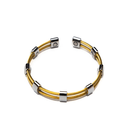 MAGNEHEALTH Gold Magnetic Stainless Steels Bangles Bracelets for Women