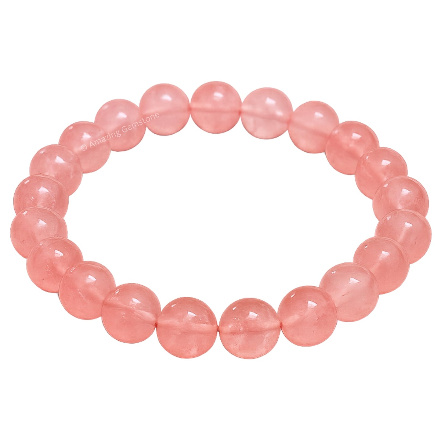Amazing Gemstone Crystal Bracelet for Women Men's Gifts - Protection Healing Crystal Bracelet - 8mm Gemstone Beaded Stretchable Bracelet Pulseras Para Hombres Mujer Stocking Stuffers Mothers Day Gift (Cherry Quartz)