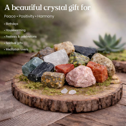 Crocon 1LB Exclusive Assorted Rough Bulk Natural Stone Raw Gemstone Tumbling Cabbing Polishing Gem Mining Chakra Balancing Reiki Healing Good Luck Gift Home Office Decor