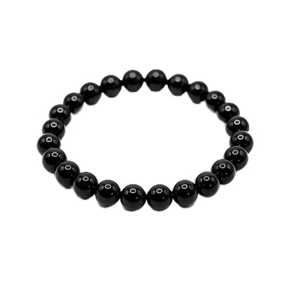 The Vida Handmade AAA+ Quality Crystal Stretch Elastic Bracelet - Nature Gemstone - Jewelry Gift - Holiday Gift - For Women & Men (Black Onyx)