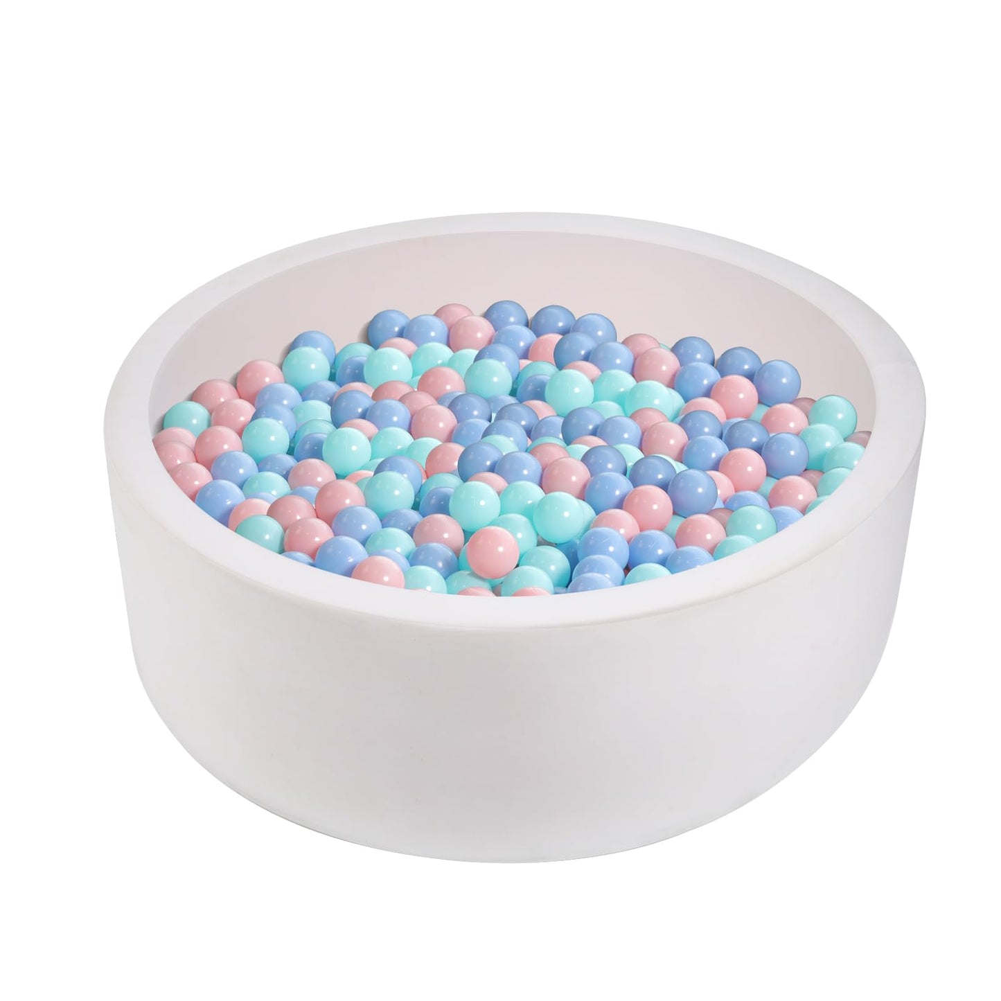 Foam Ball Pit, 35.4"x 11.8" Ball Pits for Toddlers, Soft Round Kiddie Baby Ball Pool for Kids, Ideal Gift for Babies Indoor Outdoor Game, Balls not Included - White