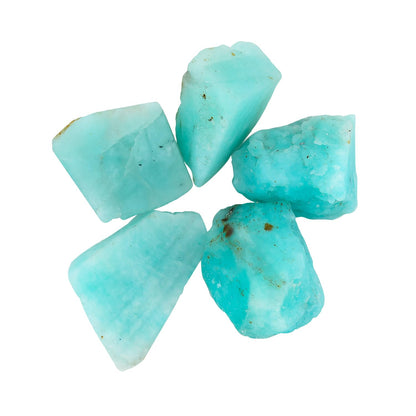 CRYSTALINES 5pcs Wholesale Natural Raw Amazonite Gemstone, Untreated Rough Stone, Bulk Loose Supplies, DIY Crafts, Jewelry Making, Healing Crystals, Wire Wrapping, Gem Collection