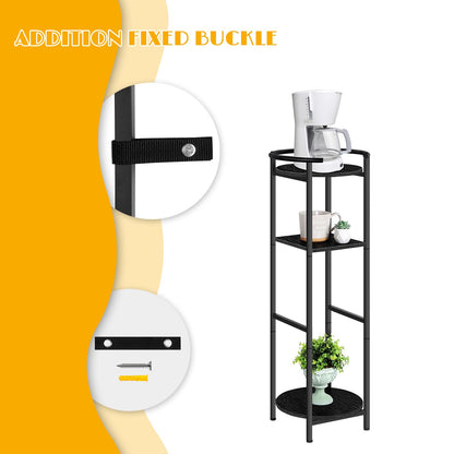 OYEAL Drink Dispenser Stand 3-Tier Water Bottle Jug Holder with 2 Storage Shelves, Multi-Tier Plant Shelf for Ceramic Water Dispenser, Water Filter Bottle, Water Crock Dispenser, Plants, Black