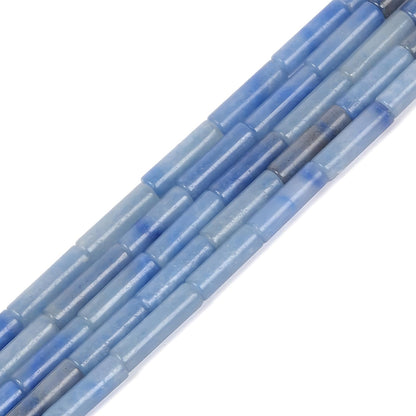 HAAMIIQII Natural Blue Aventurine Tube Beads 13x4mm Column Stone Cylinder Gemstone Loose Beads for Jewelry Making Strand 15 Inch (28-29pcs)
