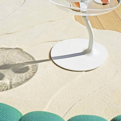 TTC THREAD & TEXTURE CARPET Crafted with Care: Premium Hand-Tufted Wool Carpets Irregular Shaped Handmade Area Rugs, Living Room, Bedroom 3' x 5' (U-Shape) White3