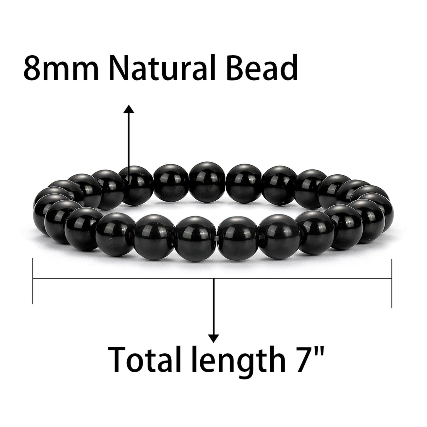 Gnamy Mothers Day Gifts for Mom from Daughter Son, Triple Protection Bracelet for Women, Healing Crystal Beads Bracelet Black Tourmaline Tigers Eye Amethyst Natural Stone Anxiety Jewelry Birthday Gifts Idea