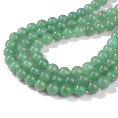 Risyfjew 100PCS 8mm Natural Green Aventurine Beads Gemstone Round Loose Beads for Jewelry Making Chakra Crystal Stone Beads for Bracelets Necklace Earrings Making Supplies (100pcs/Strand)