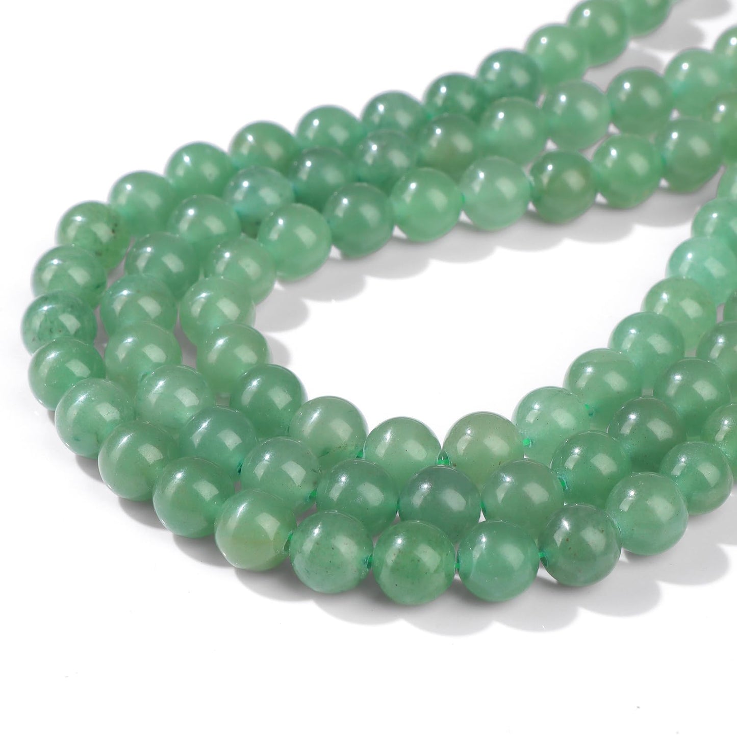 Risyfjew 50PCS 8mm Natural Green Aventurine Beads Gemstone Round Loose Beads for Jewelry Making Chakra Crystal Stone Beads for Bracelets Necklace Earrings Making Supplies (50pcs/Strand)