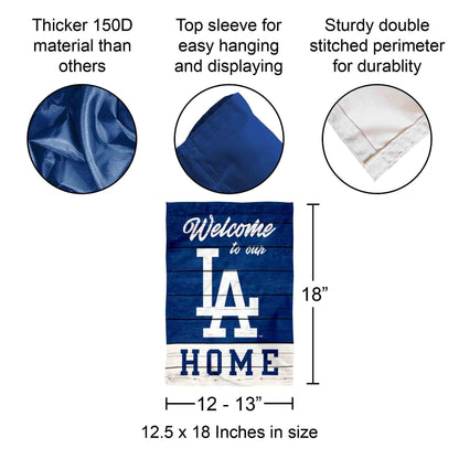 Los Angeles Dodgers Welcome To Our Home Double Sided Garden Flag