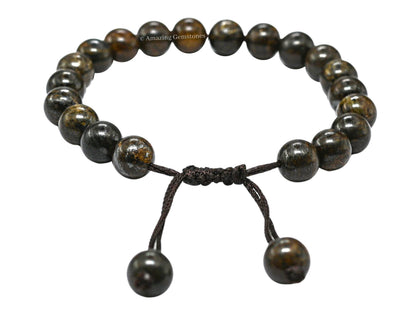 Amazing Gemstone Bronzite Bracelet for Women Men's Gifts - Protection Healing Crystal Bracelet - 8mm Gemstone Beaded Adjustable Bracelet Pulseras Para Hombres Mujer Stocking Stuffers