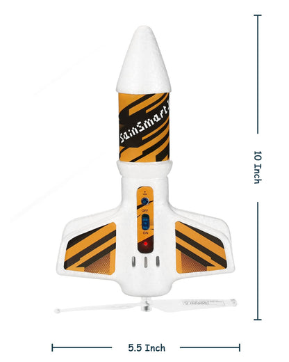 SainSmart Jr. Rocket Launcher for Kids - Motorized Air Rocket Launch up to 200 ft, Safely Land with Parachute, Self-Launching Outdoor Toy, White