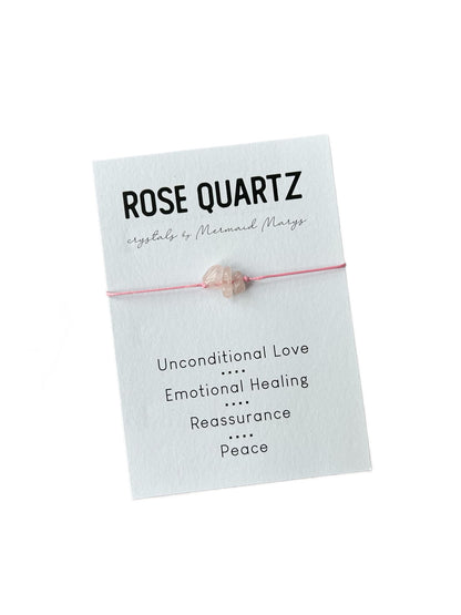 Mermaid Mary's Rose Quartz crystal bracelet | Rose Quartz Crystals | Healing Crystals