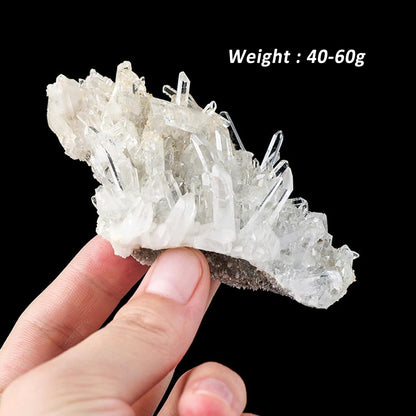 Erliway Natural Clear Quartz Crystal Cluster, Clear Quartz April Birthstone, Raw Gemstone Specimen for Birthday Gift Reiki Healing Meditation Home Decor (0.08-0.13lb)
