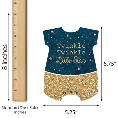 Big Dot of Happiness Twinkle Twinkle Little Star - Picture Bingo Cards and Markers - Baby Shower Shaped Bingo Game - Set of 18