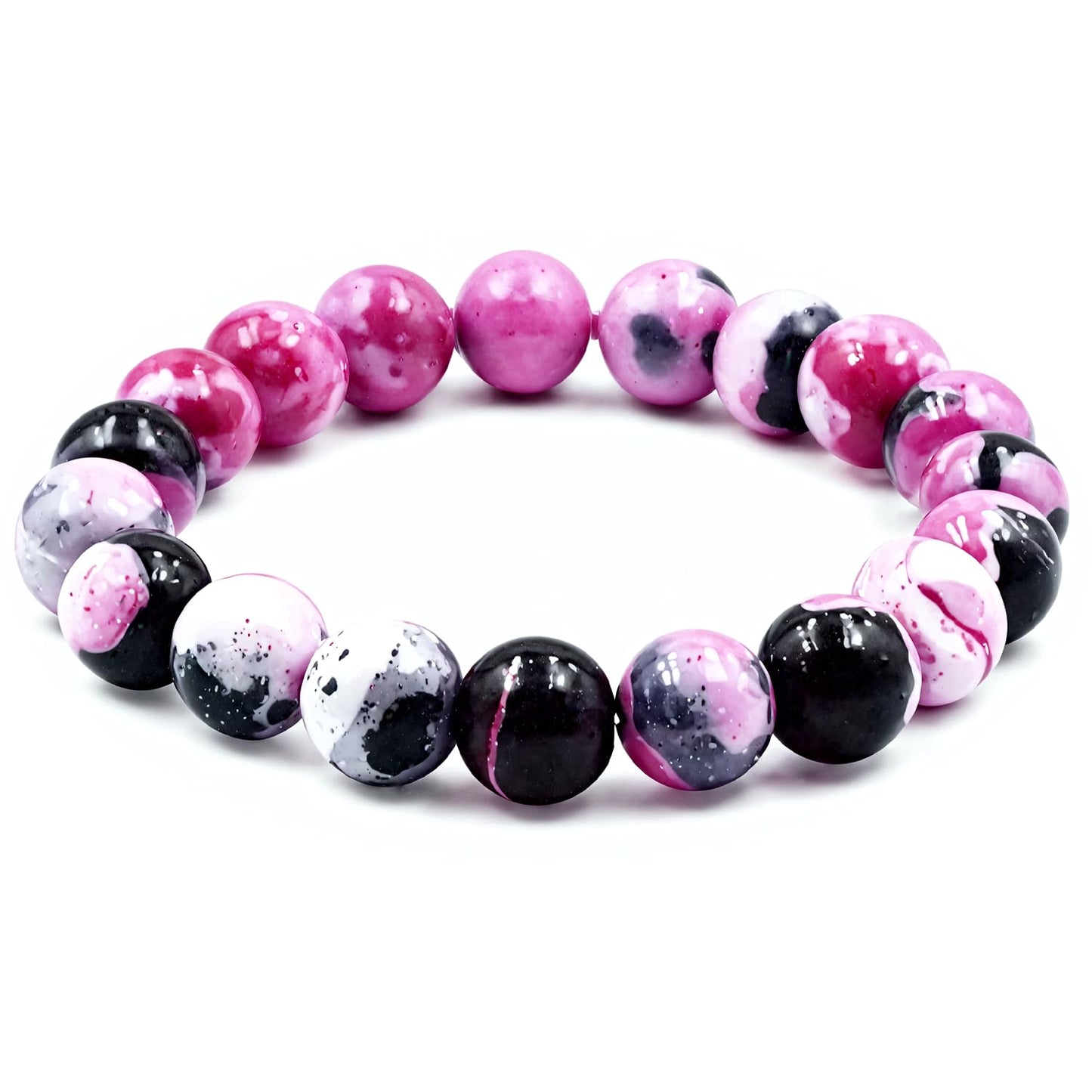 PZTIIY Natural Energy Healing Stone Charm Bracelet 10mm Natural Energy Healing Lava Rock Bracelet - Unisex (Small)