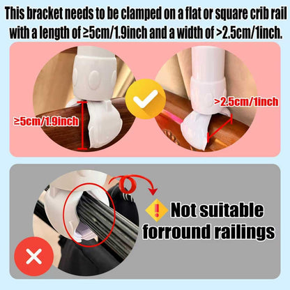 LIUDHPSP 23 inch Baby Crib Mobile Bed Bell Holder Arm Bracket, The Claw Part can be Adjusted Width-DIY Toy Decoration (Stand Without Music Box)