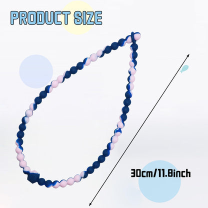 Chew Necklaces for Sensory Kids, 2 Pack Chewy Necklace Sensory to Reduces Anxiety and Stress, Integrated Safety Design Teething Necklace for Baby, BPA Free