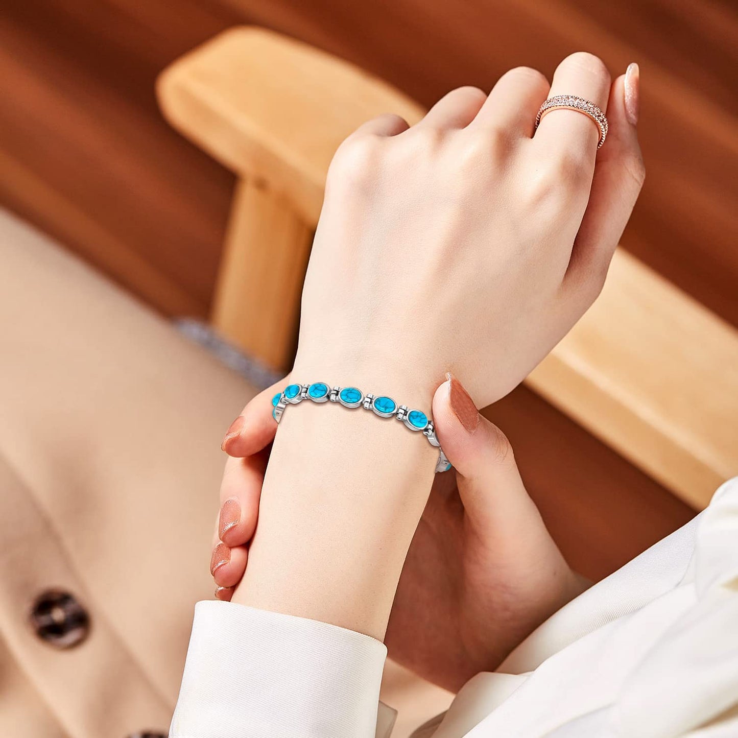 JEROOT Ultra Strength Magnetic Bracelet for Women | 3500-6000 Gauss Neodymium Magnets | Magnetic Therapy Jewelry with Adjustable Tool & Gift Packaging