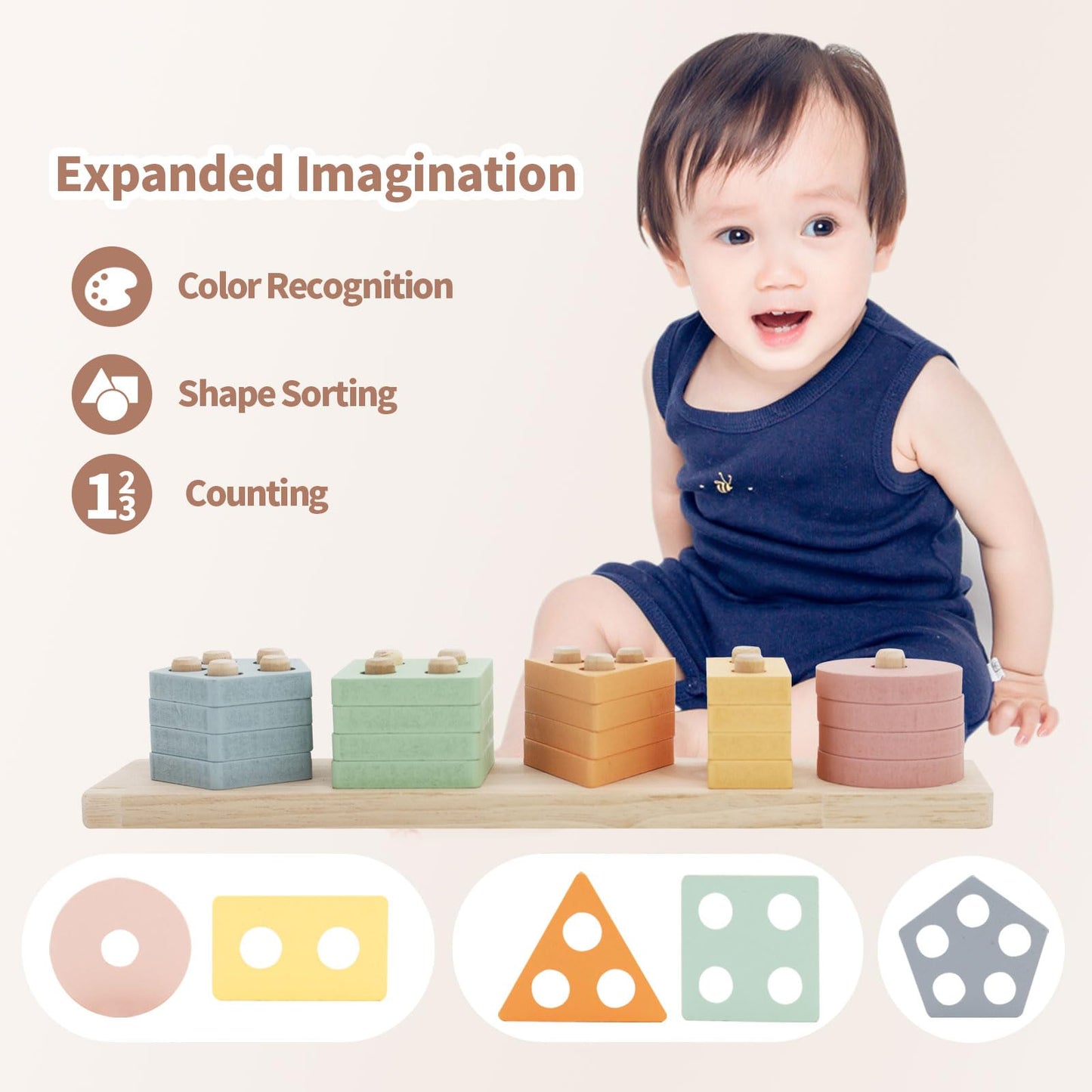 LUCKFUTURE Baby Toys 6 to 18 Months, 8 in 1 Montessori Toy Set, Educational Learning Toy for Toddlers Babies Sensory Toys Newborn Infant Gifts for Boys & Girls