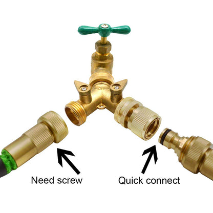 HQMPC Garden Hose Quick Connector Water Hose Quick Connect ¾ inch GHT Brass Easy Connect Fitting Quick Connect Hose Fittings Garden Hose Fitting Water Hose Connectors (3SETS)