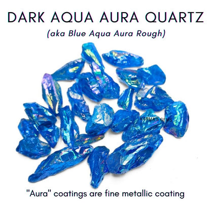 Crystals, Rocks, Jade, Crystals and Healing Stones, Witchcraft Supplies, Healing Crystals, Stones, Healing Stones, Rock Collection, Agate, Raw Stones (Dark Aqua Aura Quartz, 2 Pcs)