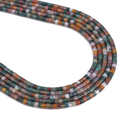 BEADIA Natural Indian Agate Spacer Beads Caps Flat Round Loose Beads for Beading Jewelry Making 3mmx2mm 38cm