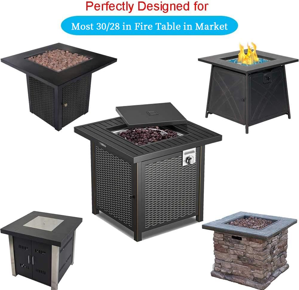 Saking Fire Pit Cover,30 inch Firepit Covers Square Gas Fireplace Fire Pit Table Cover for Propane Fire Pit- 30 X 30 X 25 inch