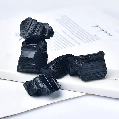 2PCS Natural Raw Stone Healing Crystals Bulk, Gemstones for Reiki, Meditation, Home Decor, Garden Fountain Rocks (Black Tourmaline)