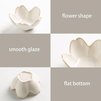 Flower Ring Holder Dish, Ceramic Jewelry Tray Dish, Small Trinket Dish, Jewelry Plate Bowl, Cute Jewlery Ring Holder Dish, Aesthetic Room Decor, Christmas Birthday Gifts for Women, 1 pack (white)