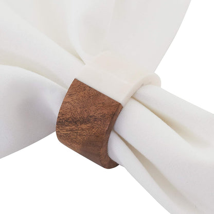 SHAFA IMPEX Classic Handmade Resin Napkin Rings Set, Dining Table Holders for Everyday, Holiday, Christmas, Thanksgiving, Farmhouse Decor (Wooden Resin, Set of 12)