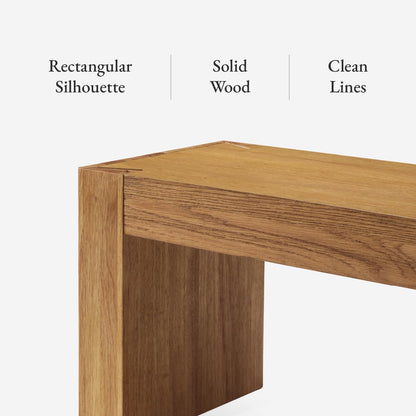 Maven Lane Zeno Bench – Natural Solid Wood – Ideal for Living Room, Entryway and Bedroom Décor