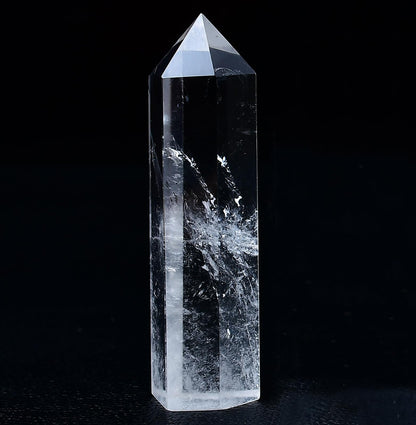 WUYOUSHI 1PCS Clear Quartz Healing Crystals Towers / 1.96-2.36" Natural Reiki Energy Wand Stone 6 Faceted Chakra Quartz Crystal Reiki Meditation Therapy Decoration Gifts