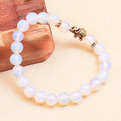 KSQS Elephant Yoga Healing Bracelet for Women, 8mm Natural Stone Chakra Bracelet Stress Relief Aromatherapy Essential Oil Diffuser Bracelet(#45)