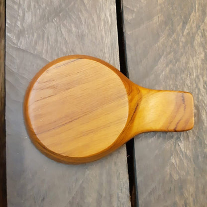 Cozinest Spoon Rest for Stove Top, Teak Wood Spoon Holder for Countertop, Ceramic Spoon Rest for Kitchen Counter, Serving Platter Décor Display Fruit Snacks Appetizer Wood Green Leaf (Wood)