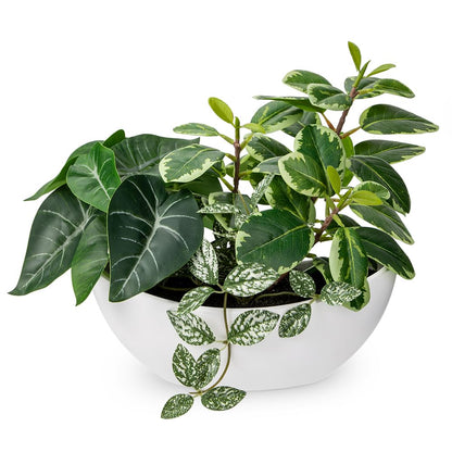 Fake Plants 11.8" Artificial Potted Plant Assorted Faux Plants in Pot Silk Plants Artificial Plants Indoor for Home Living Room Bedroom Bathroom Office Desk Table Centerpieces Shelf Greenery Decor