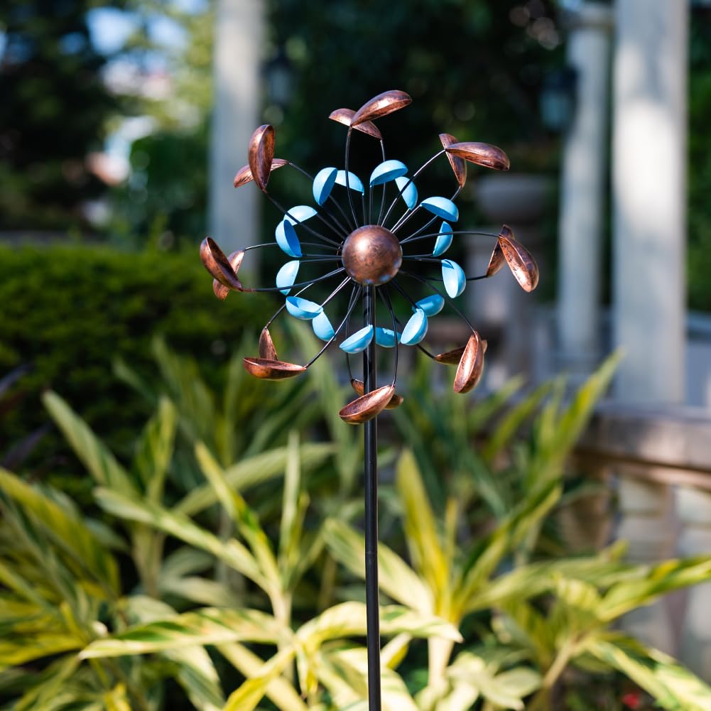 Sunnylight Wind Spinner Outdoor, Wind Sculpture Spinner with Metal Stake, Yard Art Decor for Patio, Lawn & Garden 13 * 57 inches