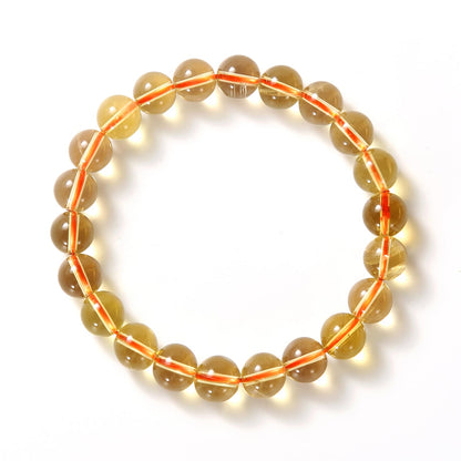 plyosdey Bracelet for Women Natural Stone 8mm Beaded Stretch - Crystal Bracelet for Meditation Yoga, Positive Aura Jewelry Gift for Her (Citrine)