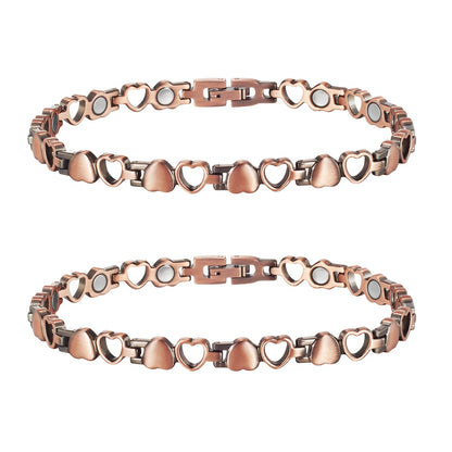 MagVIVACE Pure Copper Anklet for Women, Magnetic Ankle Bracelet with Magnet (Type A -2pcs)