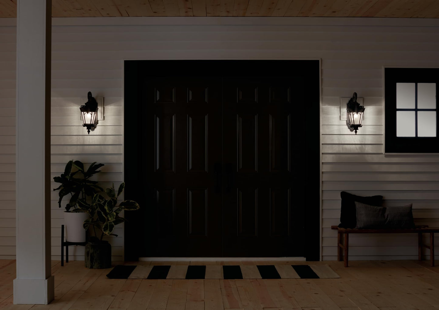 Kichler Tournai 18” Outdoor Wall Light with Clear Seeded Glass in Londonderry, 1-Light Traditional Fixture, 9356LD