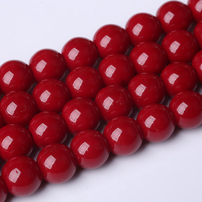 10mm 36pcs Pomegranate Red Glass Gemstone Beads Natural Round Loose Crystal Energy Stone Healing Power for Jewelry Making 1 Strand 15" (10mm, Pomegranate Red Glass)